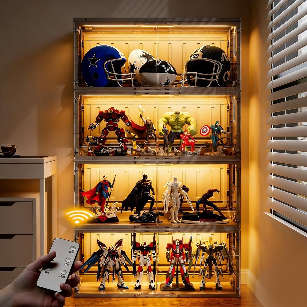 Collectible & Vintage Dolls For Christmas - Black Glass Display Case with 2-Color