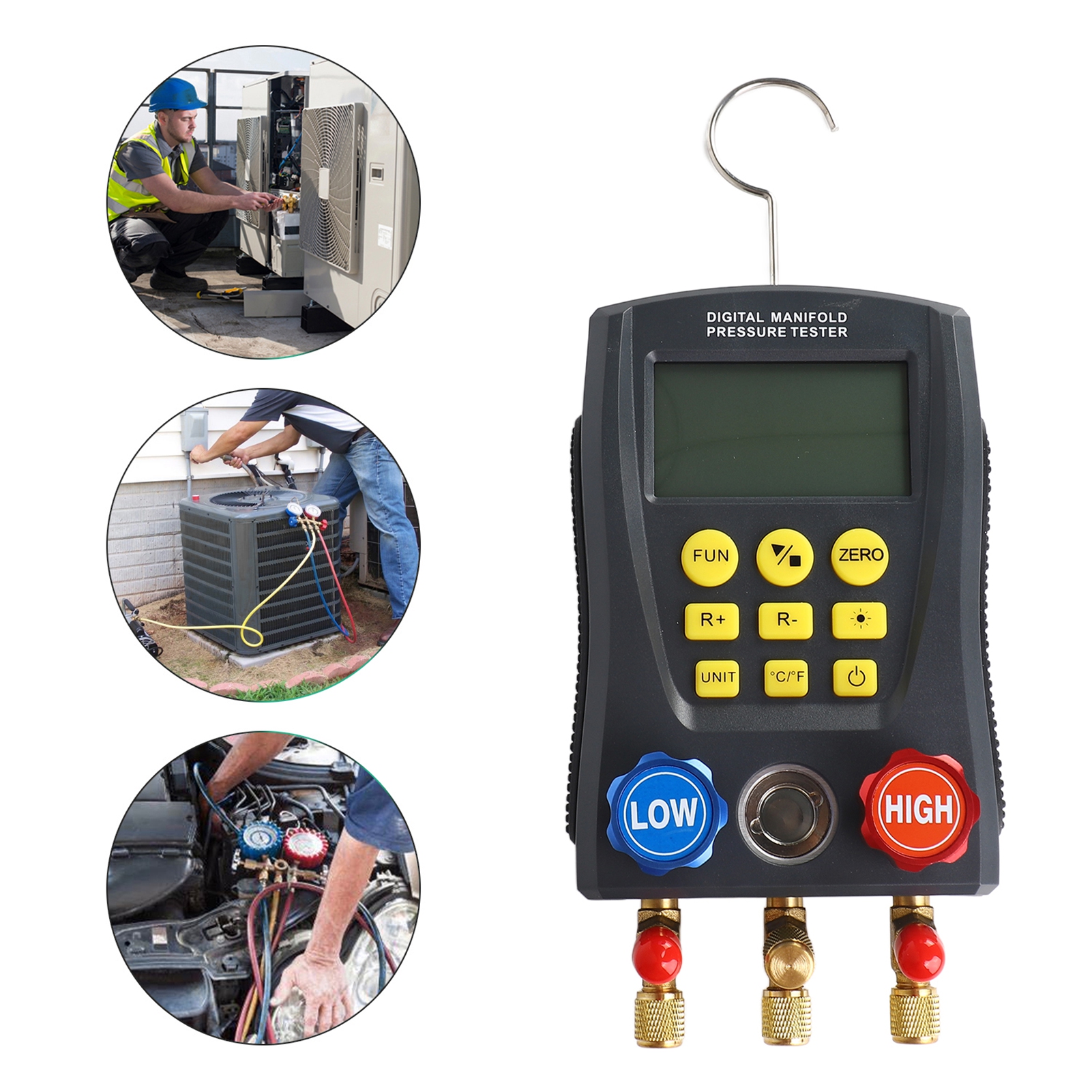 Analog Meter Gauge - Digital HVAC Vacuum Pressure Manifold Gauge