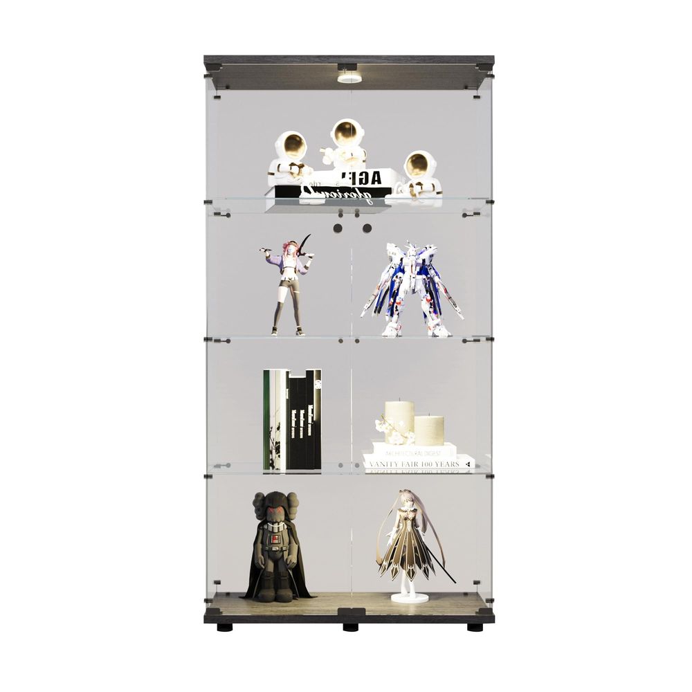 Collectible & Vintage Dolls For Christmas - 4Shelf Tempered Glass Display Cabinet with