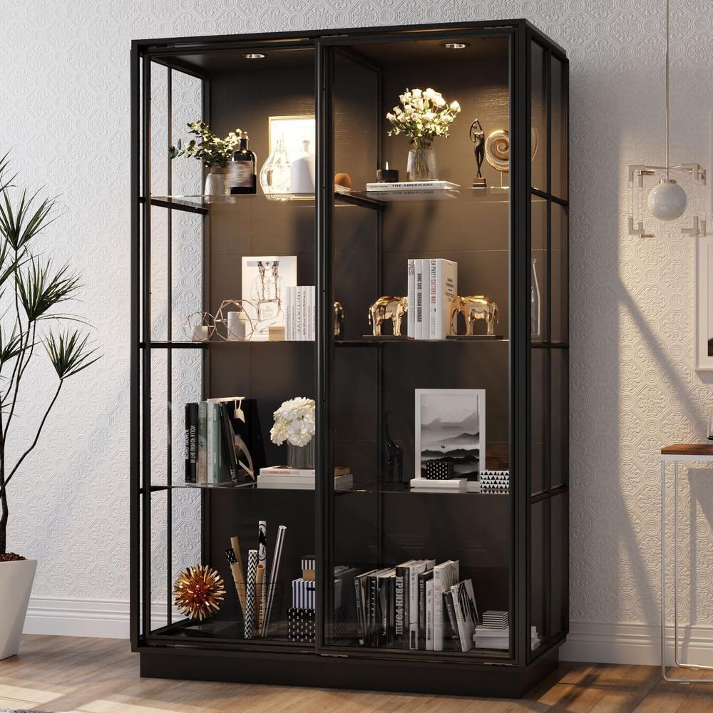 Collectible & Vintage Dolls For Christmas - Illuminated Tall Display Cabinet, 74.8 Storage
