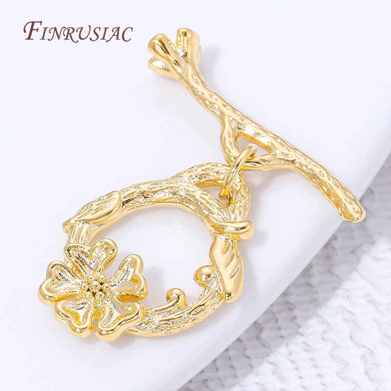 Vintage Necklace - 18K Gold Plated Flower Branch OT
