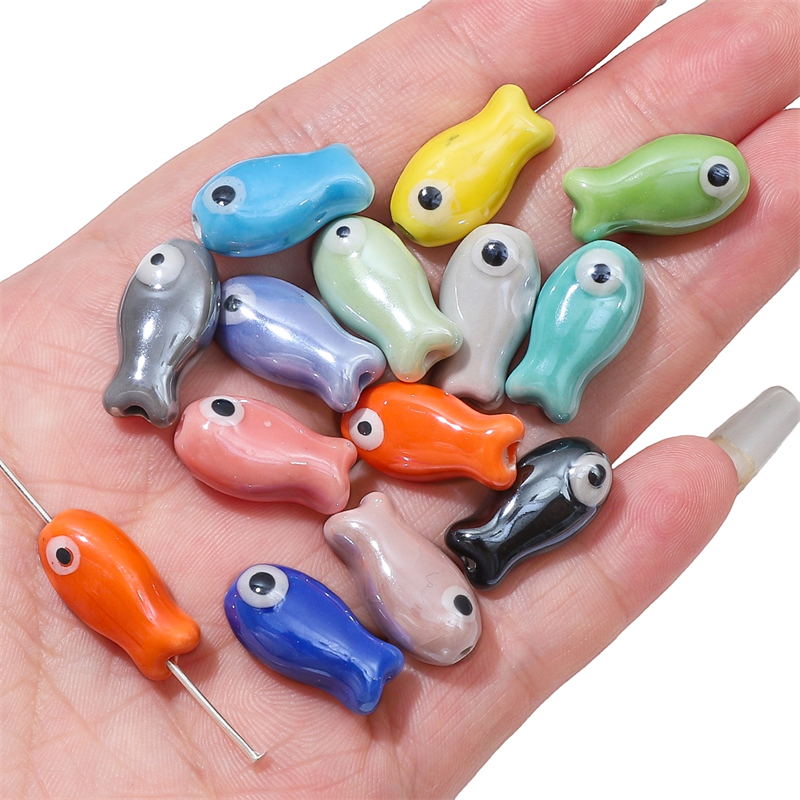10Pcs Vintage Fish Ceramic Bea – обзор и цена Vintage Necklace
