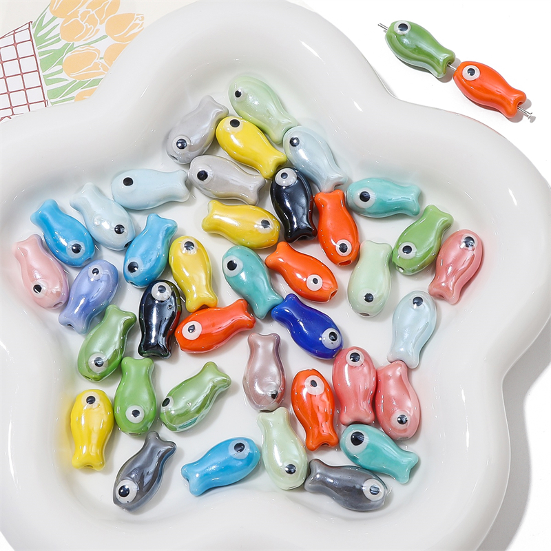 10Pcs Vintage Fish Ceramic Bea – обзор и цена Vintage Necklace