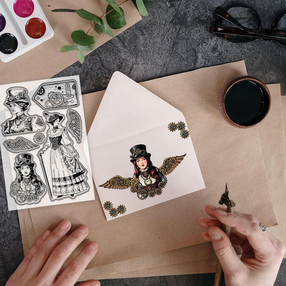 Vintage Steampunk Label Clear  – обзор и цена Vintage Collectible Stamps