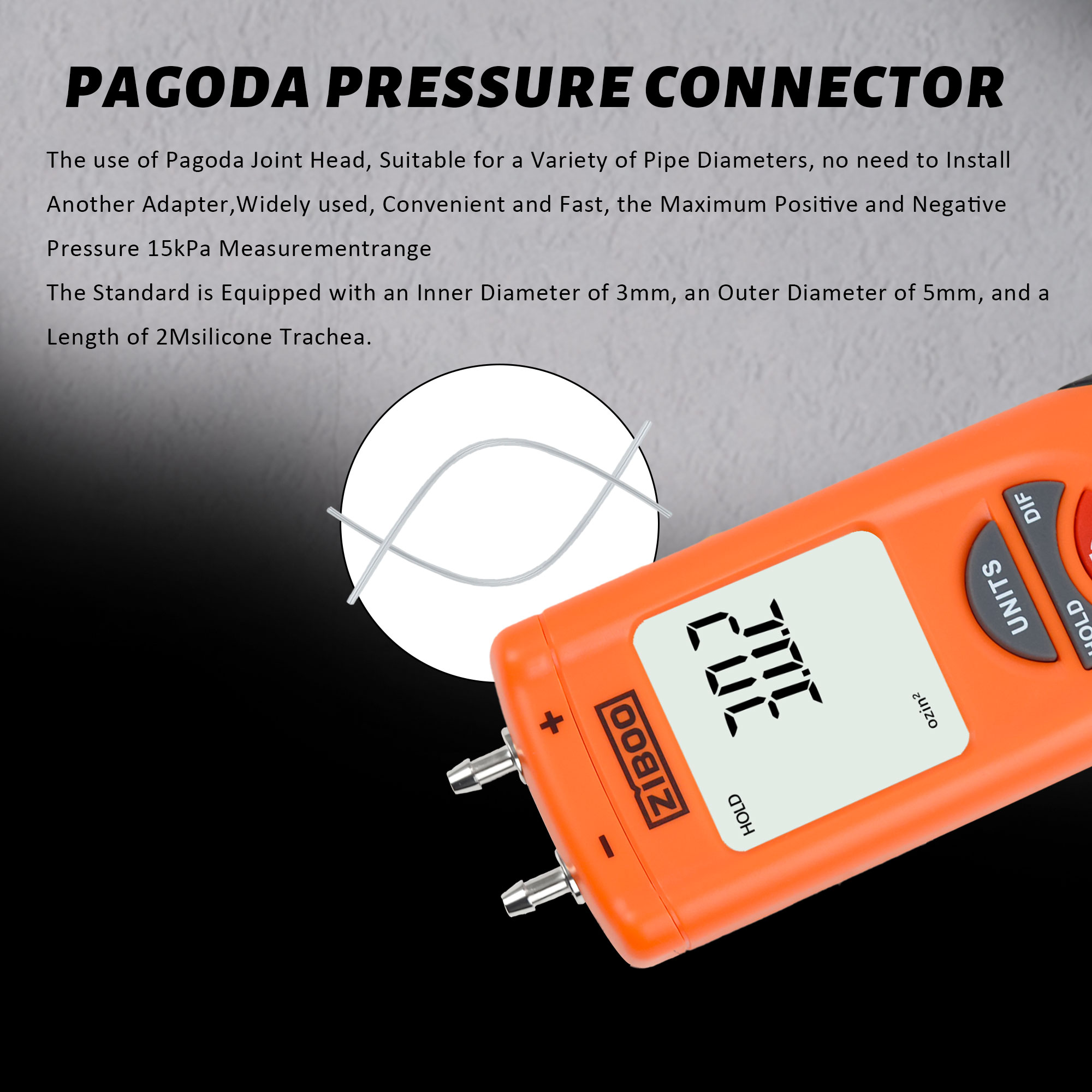 ZIBOO ET1013 Digital Manometer – обзор и цена Analog Meter Gauge