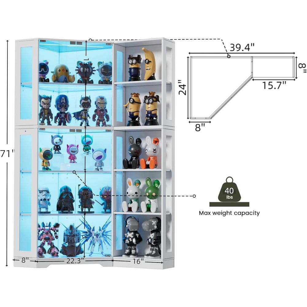 5-Tier Glass Display Cabinet w – обзор и цена Collectible & Vintage Dolls For Christmas