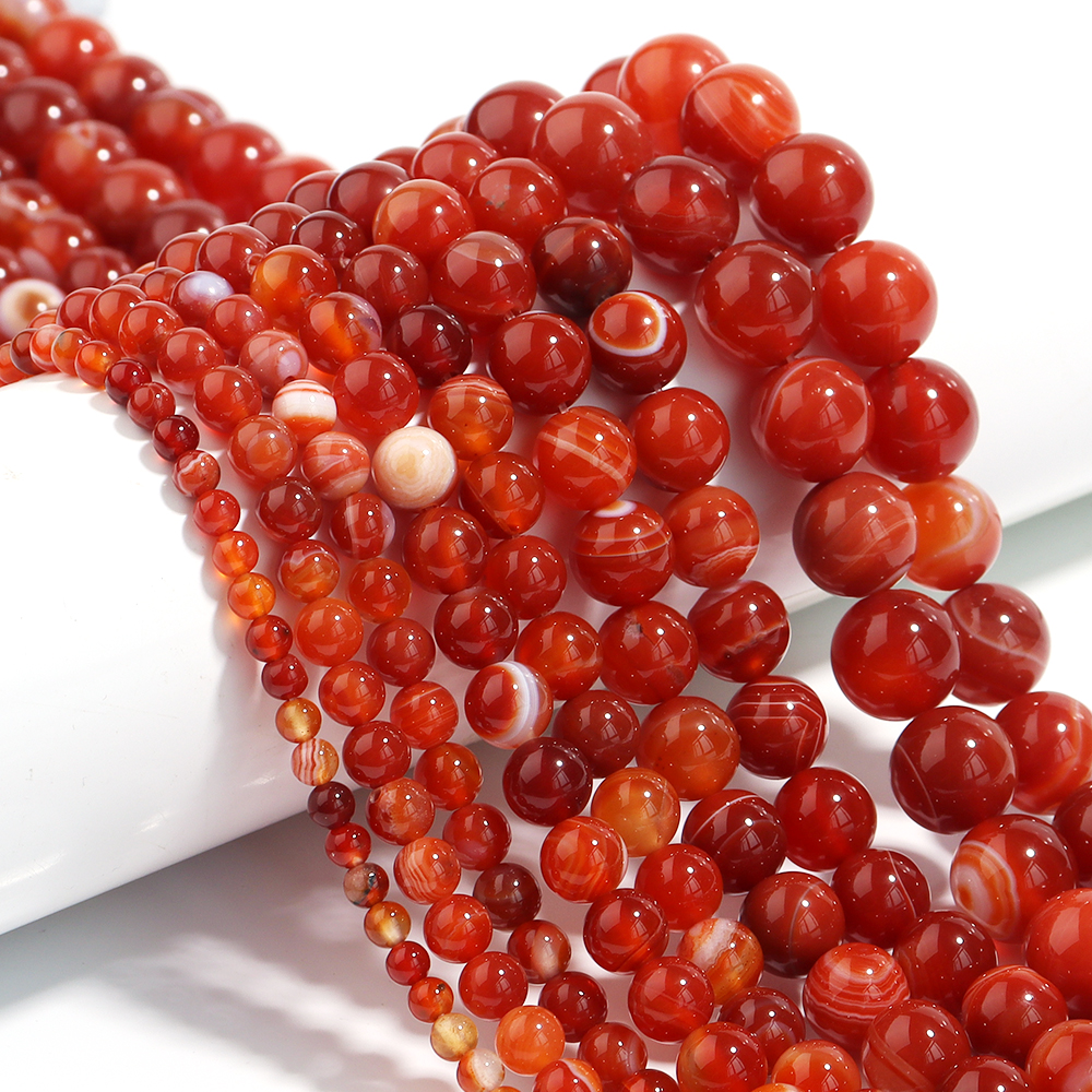 1 Strand Red Striped Agate Nat – обзор и цена Vintage Necklace