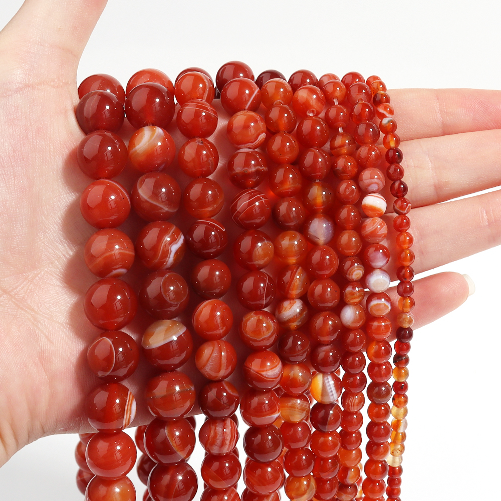 1 Strand Red Striped Agate Nat – обзор и цена Vintage Necklace