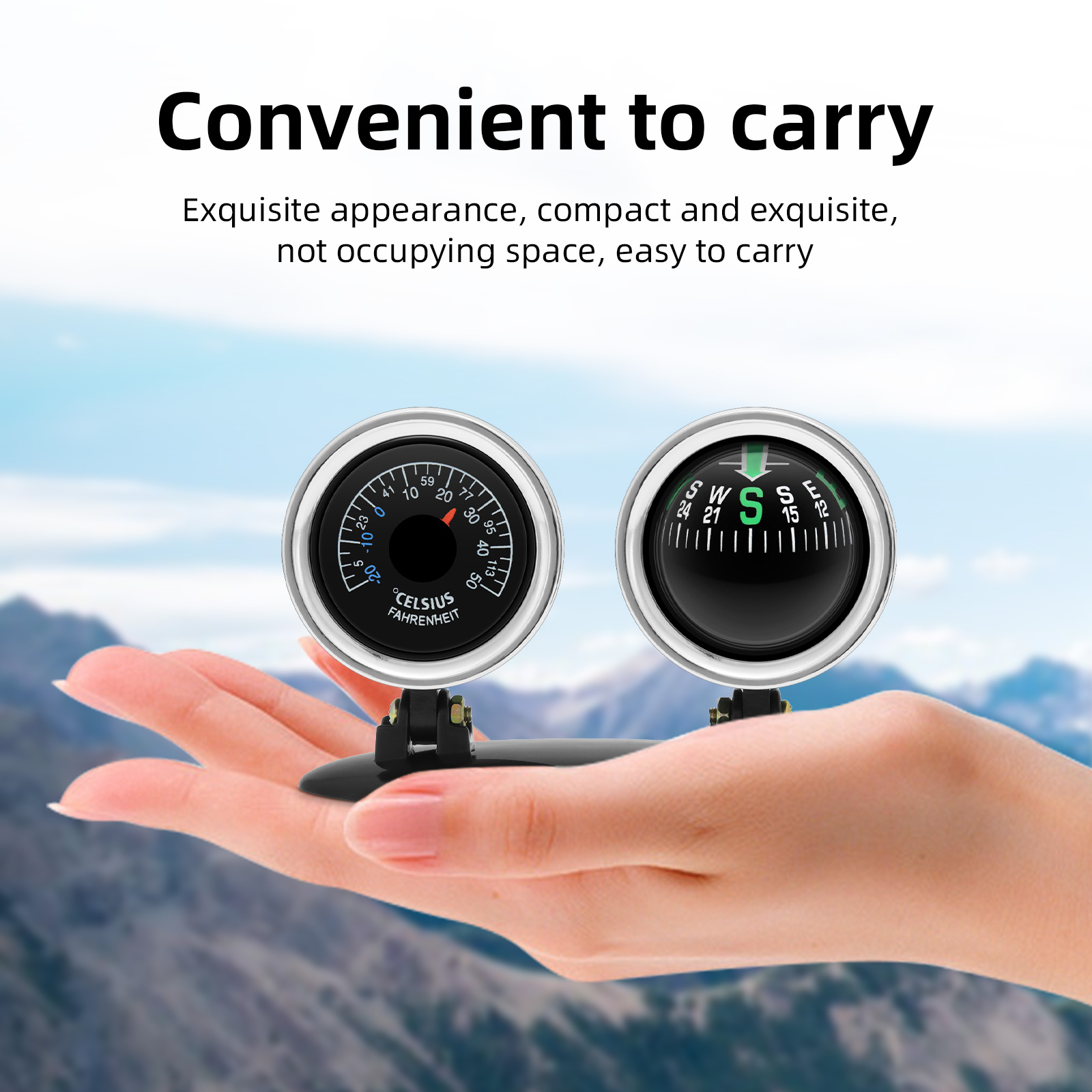 Car Ornaments Compass Thermome – обзор и цена Analog Meter Gauge
