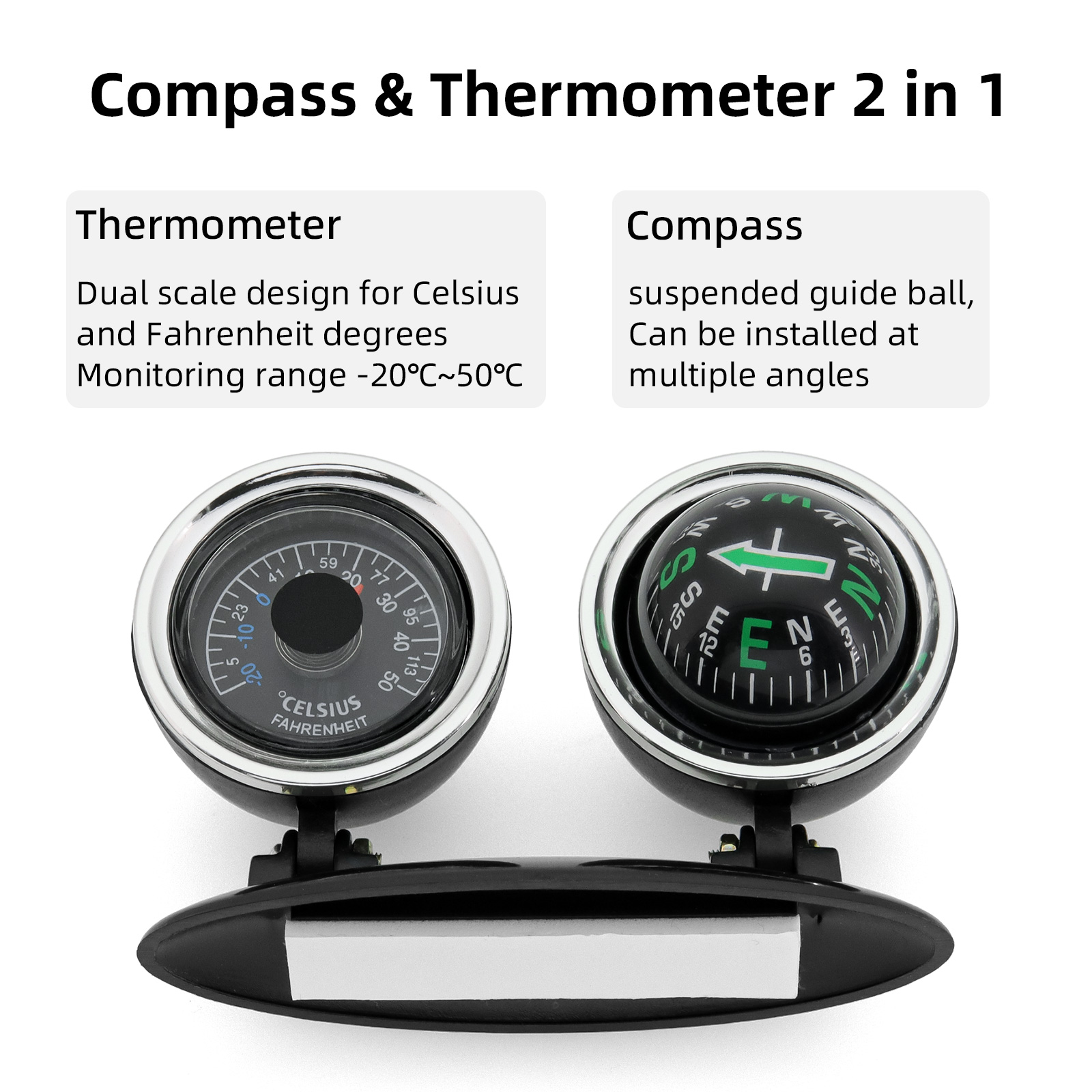 Car Ornaments Compass Thermome – обзор и цена Analog Meter Gauge