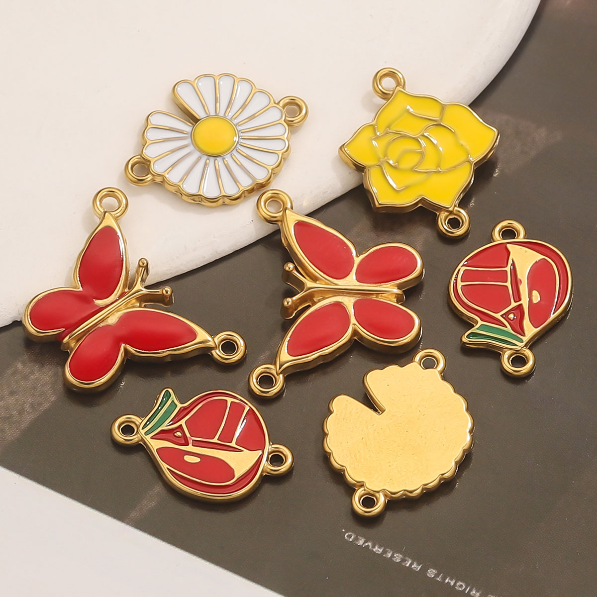 4pcs Stainless Steel Enamel Vi – обзор и цена Vintage Necklace