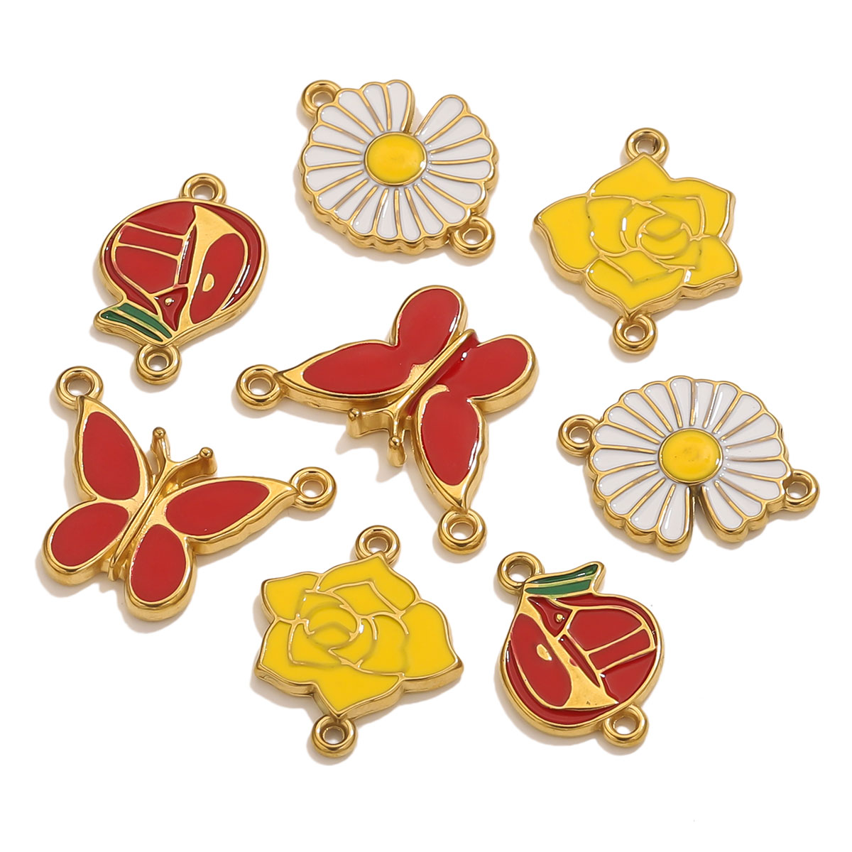 4pcs Stainless Steel Enamel Vi – обзор и цена Vintage Necklace