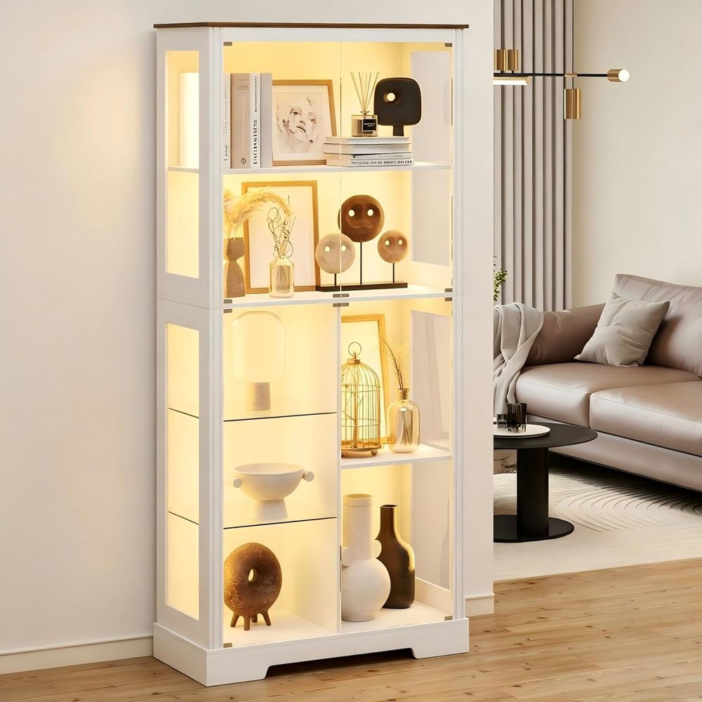 7-Tier Glass Display Cabinet w – обзор и цена Collectible & Vintage Dolls For Christmas